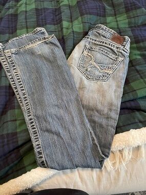 Big Star Light Blue Straight Leg Jeans with Embroidered Back Pocket